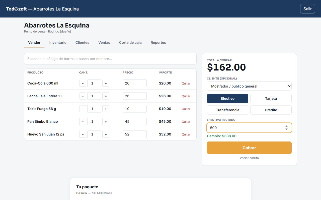 Todozoft: punto de venta web con inventario, clientes y corte de caja